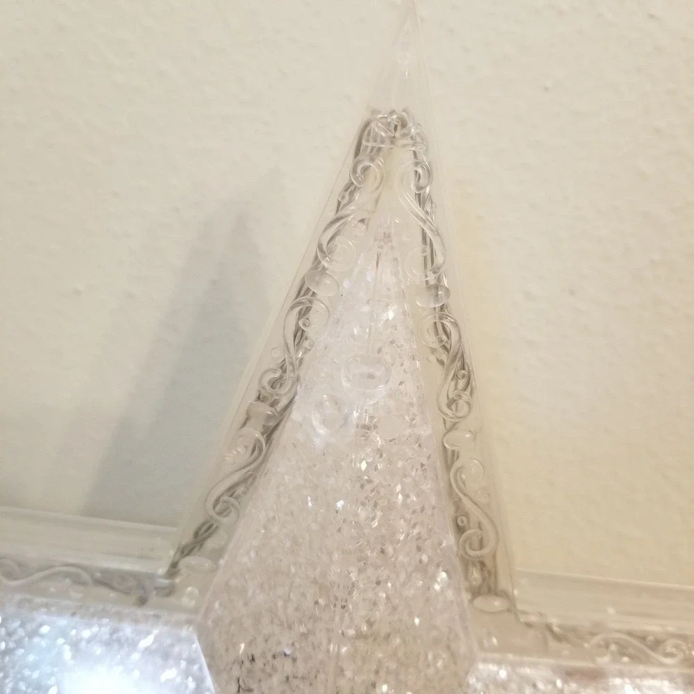LED‎ Flickering Star Tree Topper Electric Christmas Holiday Home Decor WORKS